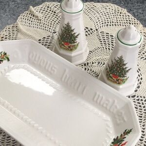 Pfaltzgraft set salt and pepper shakers and bread tray.